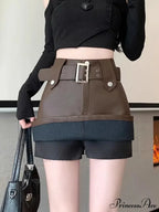 Skin Tall Waist Dark Skirt