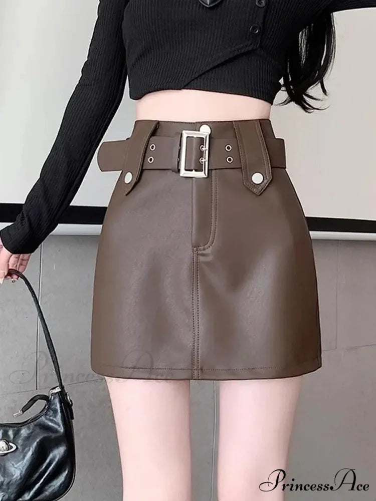 Skin Tall Waist Dark Skirt