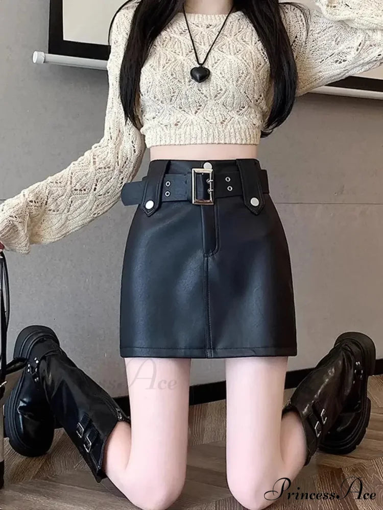 Skin Tall Waist Dark Skirt