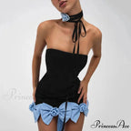 Skinny Bow Slash Neck Party Dress