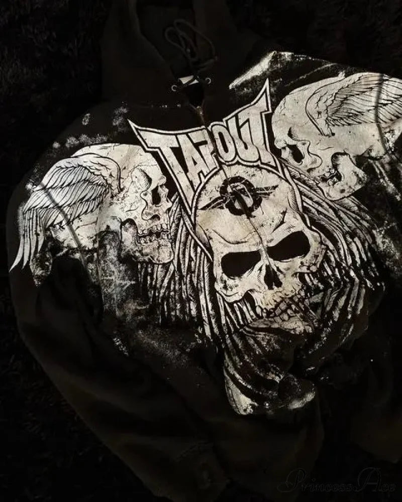 Skull Vintage Zipper Hoodie