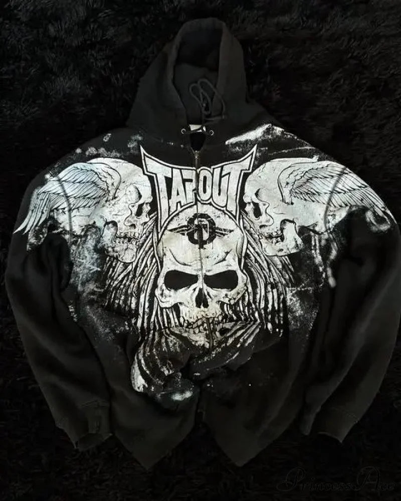 Skull Vintage Zipper Hoodie