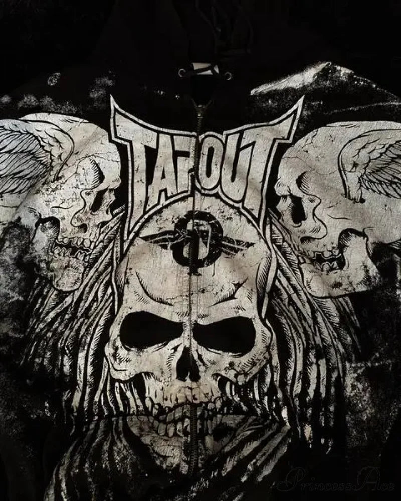 Skull Vintage Zipper Hoodie