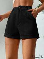 Slant Pocket Button Front Shorts