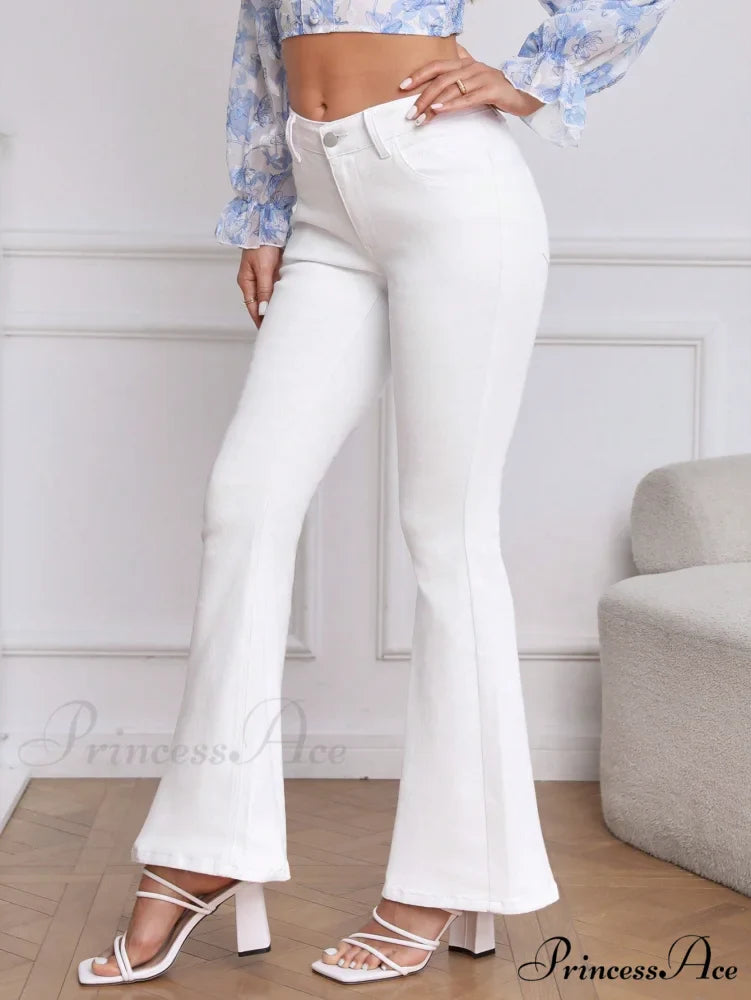 Slant Pocket Flare Leg Jeans