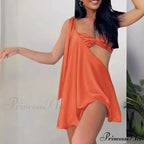 Slanting Shoulder Net Mini Dress