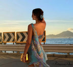 Slanting Shoulder Net Mini Dress