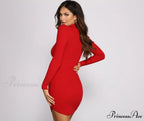 Slay In Basics Charming Ribbed Knit Mini Dress