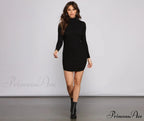 Slay In Basics Charming Ribbed Knit Mini Dress