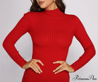Slay In Basics Charming Ribbed Knit Mini Dress