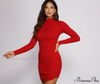 Slay In Basics Charming Ribbed Knit Mini Dress
