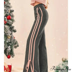 Sleek Informal Grey Athletic Flared Trousers