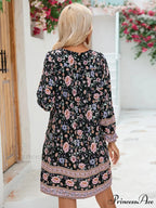Sleeve Floral Bohemian Dress