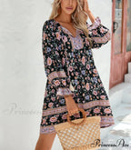 Sleeve Floral Bohemian Dress