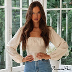 Sleeve Ruffle Pleated Top Blouse