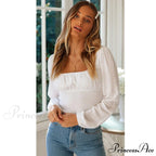 Sleeve Ruffle Pleated Top Blouse