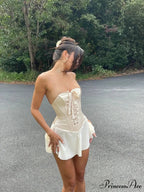 Sleeveless Bandage Lace-Up Mini Dress