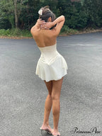 Sleeveless Bandage Lace-Up Mini Dress