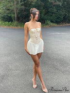 Sleeveless Bandage Lace-Up Mini Dress