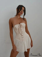 Sleeveless Bandage Lace-Up Mini Dress