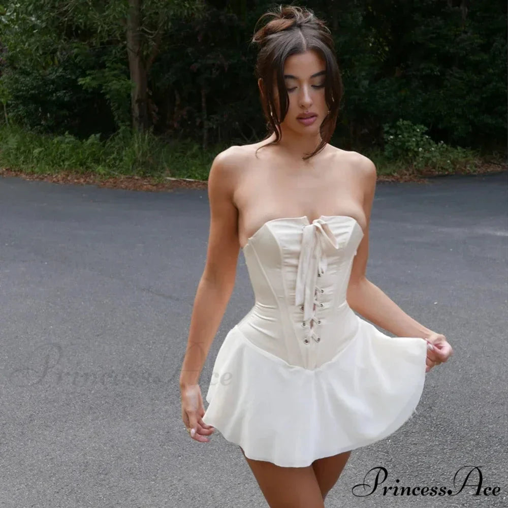 Sleeveless Bandage Lace-Up Mini Dress