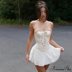 Sleeveless Bandage Lace-Up Mini Dress