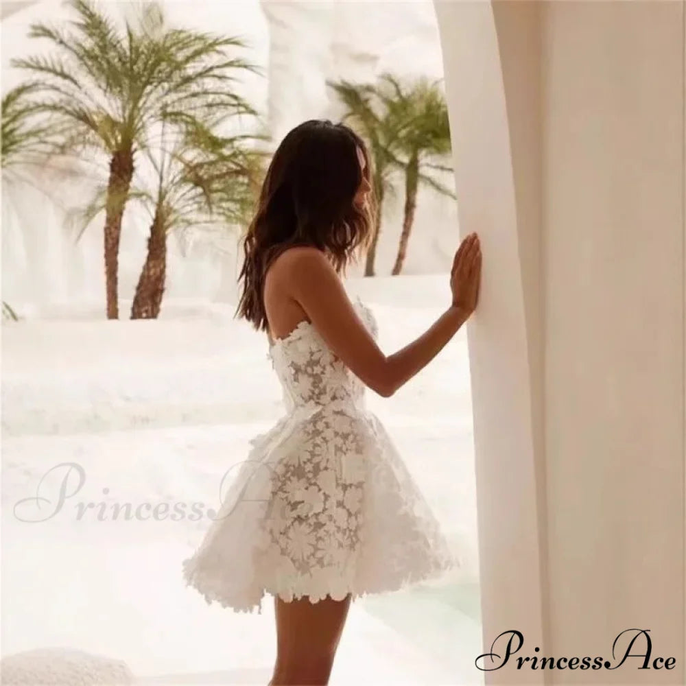 Sleeveless Brief Cocktail Wedding Gown