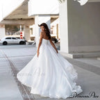 Sleeveless Charming Lace Extended Trail Bridal Gown