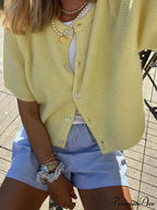 Sleeveless Circular Neck Button-Up Cardigan