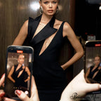 Sleeveless Collared Fitted Mini Formal Dress