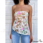 Sleeveless Floral Pattern Cropped Top