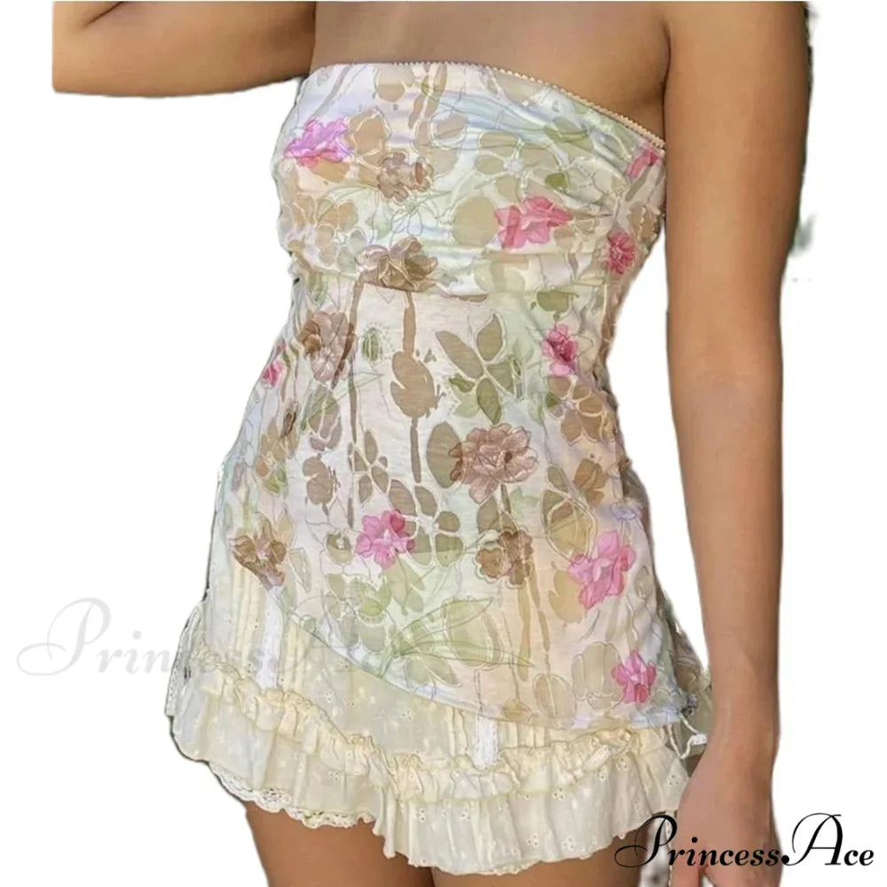 Sleeveless Floral Pattern Cropped Top