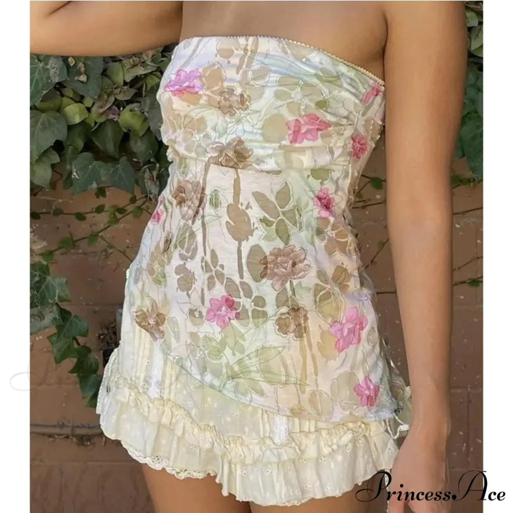 Sleeveless Floral Pattern Cropped Top