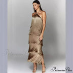 Sleeveless Halter Split Party Dress