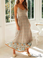 Sleeveless Holiday Summer Long Beach Boho Dress