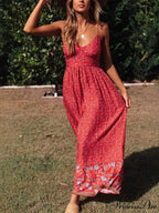 Sleeveless Holiday Summer Long Beach Boho Dress