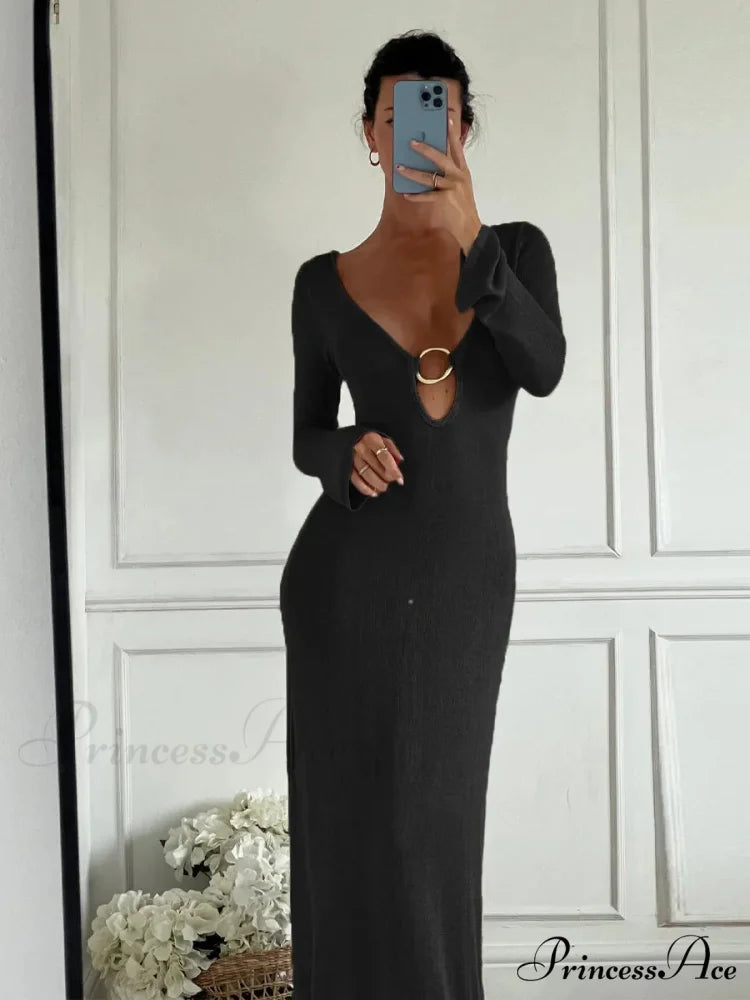 Sleeveless Knitted Tank Maxi Dress