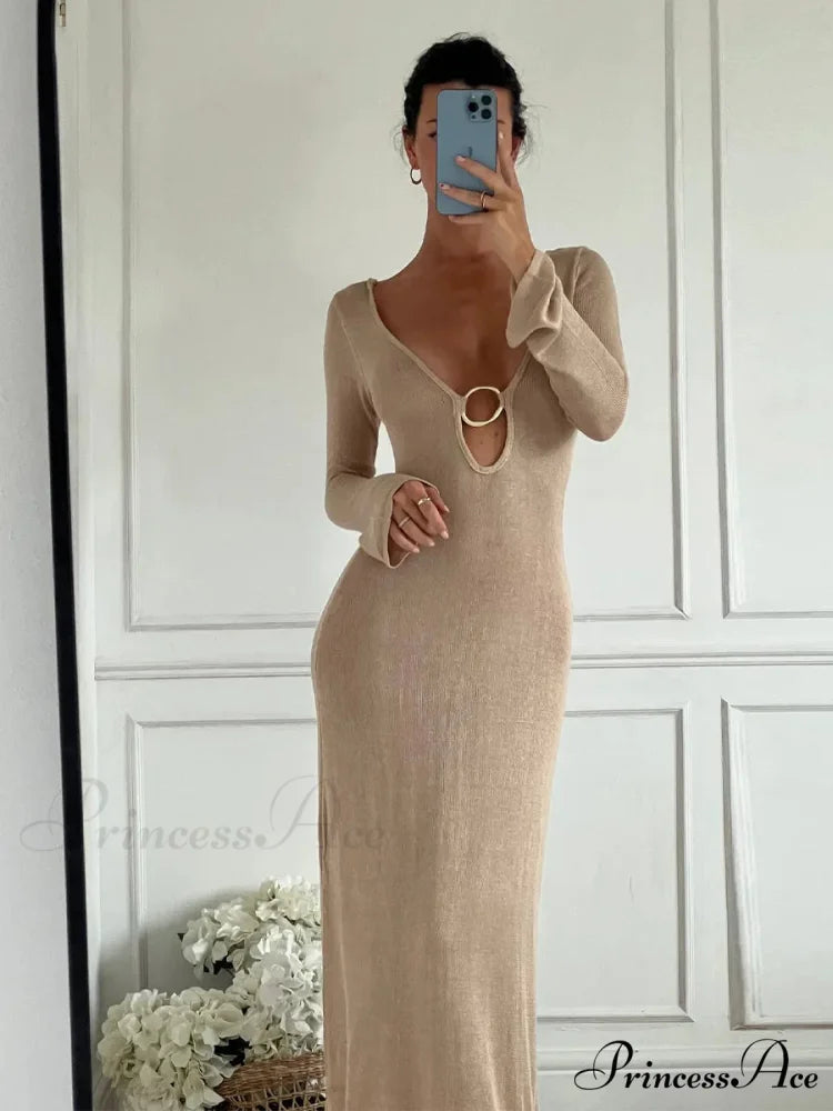 Sleeveless Knitted Tank Maxi Dress
