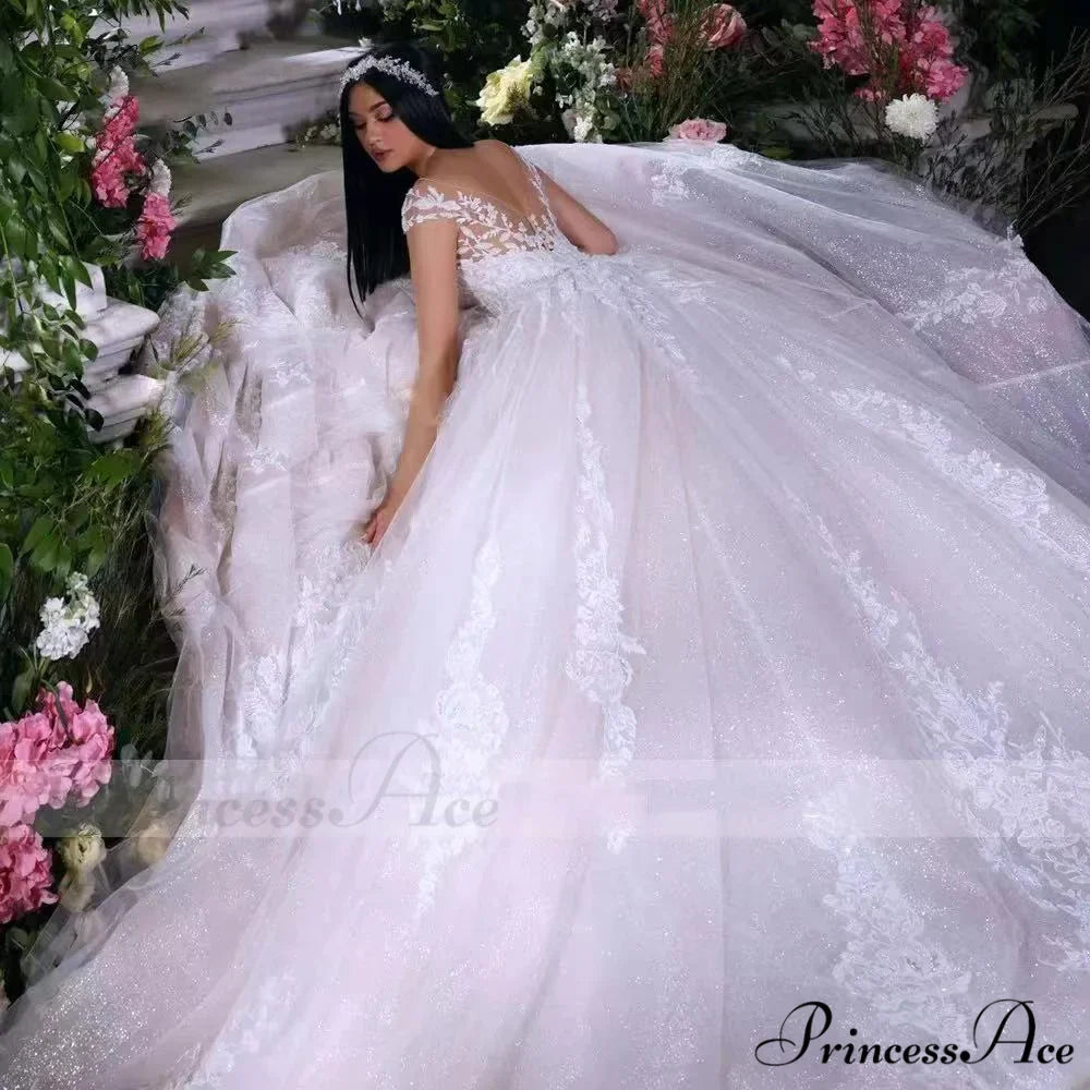 Sleeveless Lace Extended Train Bridal Gown