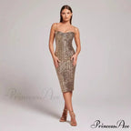 Sleeveless Midi Prom Dress