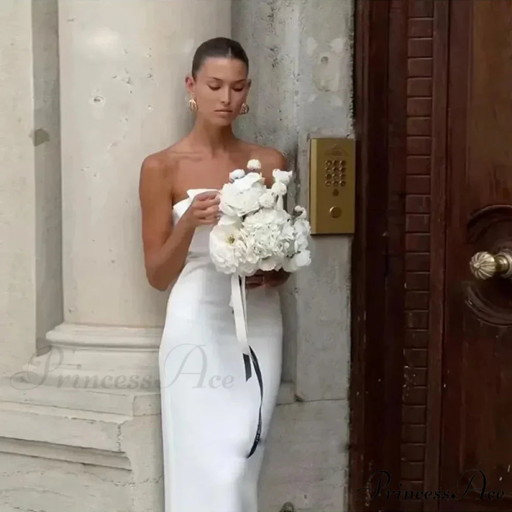 Sleeveless Ribbon Wedding Gown