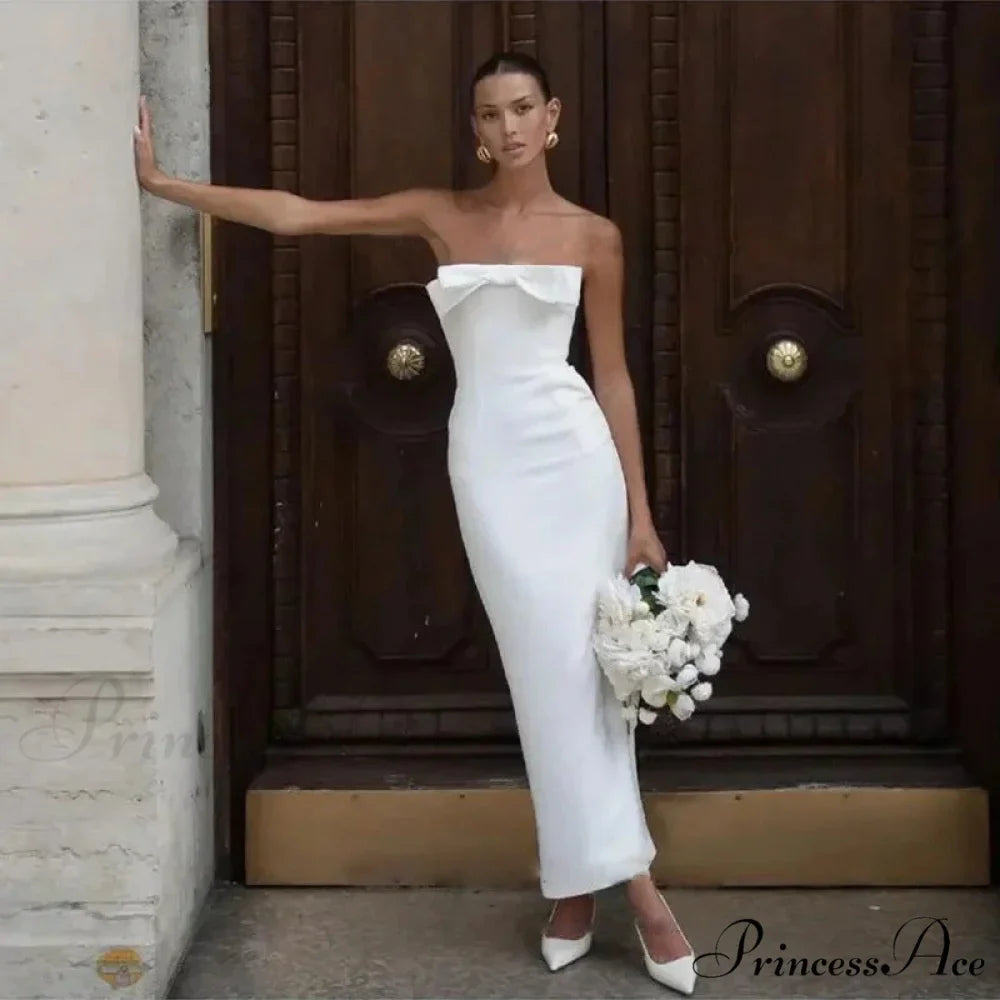 Sleeveless Ribbon Wedding Gown