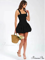 Sleeveless Ruffled Zip Mini Dress