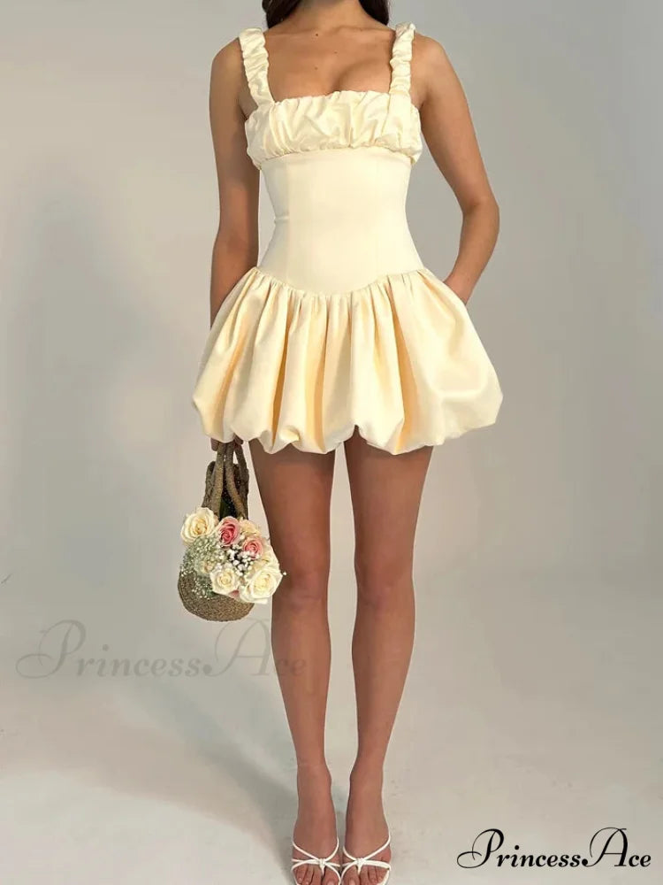 Sleeveless Ruffled Zip Mini Dress