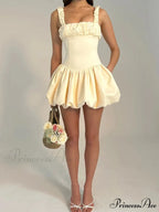 Sleeveless Ruffled Zip Mini Dress