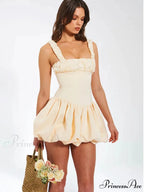 Sleeveless Ruffled Zip Mini Dress