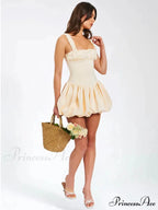 Sleeveless Ruffled Zip Mini Dress