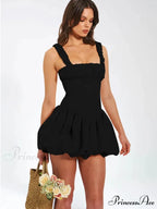 Sleeveless Ruffled Zip Mini Dress