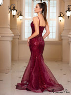 Sleeveless Sequined Mermaid Party Dress