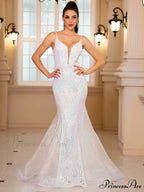 Sleeveless Sequined Mermaid Party Dress